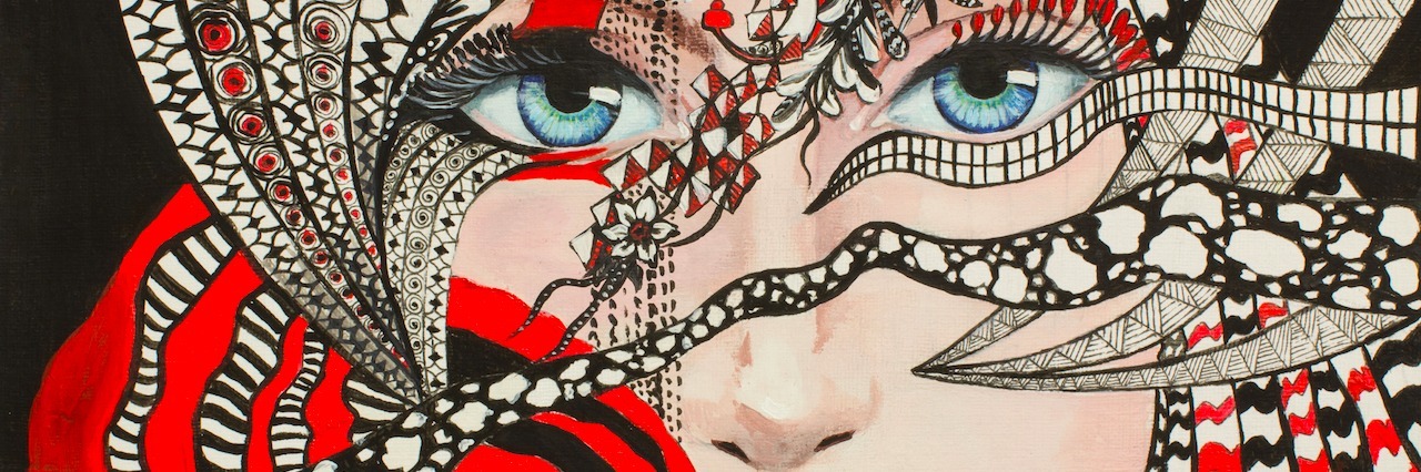 Learning to Live With Anxiety, OCD and Depression as Part of You drawing of a woman with swirls around her face