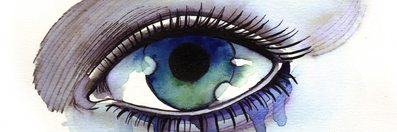 If You Don't Want to Live Anymore or Want to Die, Read This Watercolor sketch of a crying woman eye