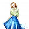 Watercolor fashion illustration, hand painted