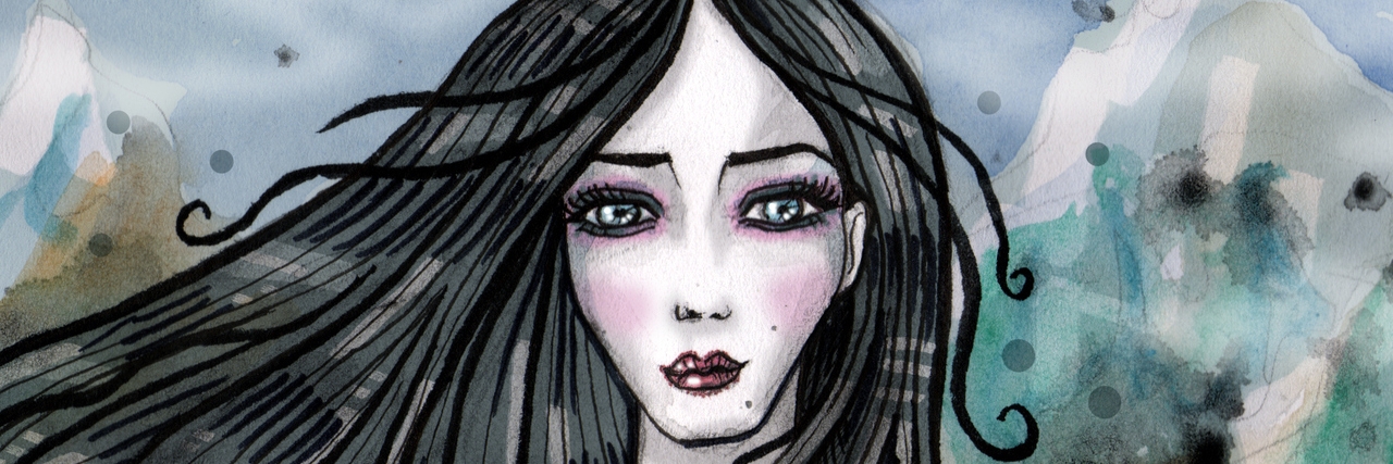 Asking for Compassion and Understanding for My Chronic Pain Illustration of woman standing in front of mountain landscape