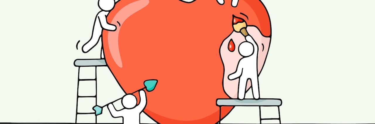 How to Be a Friend for Someone With Depression Sketch of working people with love sign.