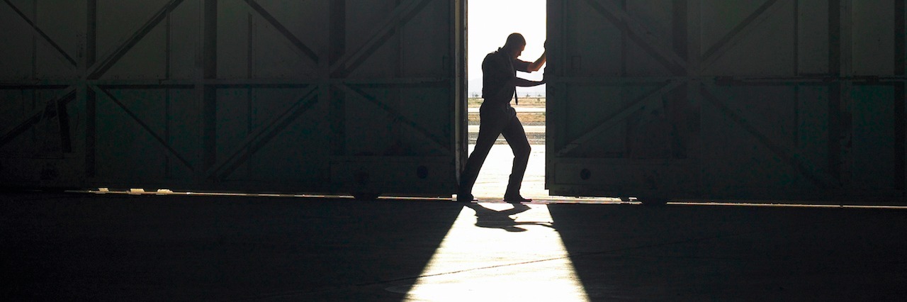 Best Parts of Having Depression man pushing door open