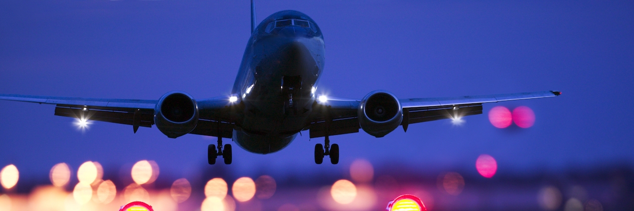 When Depression Slowly Closes in On You Airplane landing at night