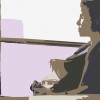 Illustration of a woman in an office