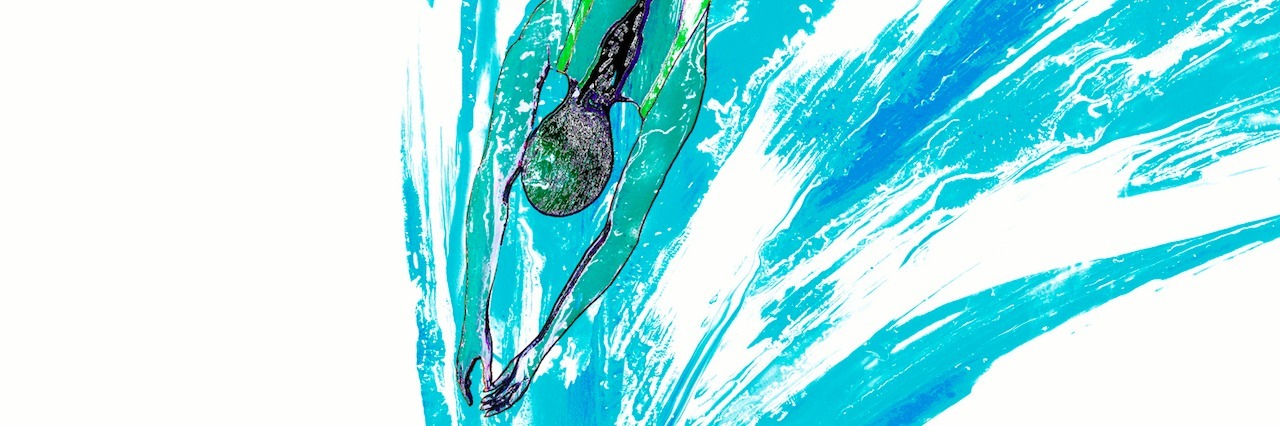 When You Live in a Constant State of Anxiety Woman swimming underwater, elevated view