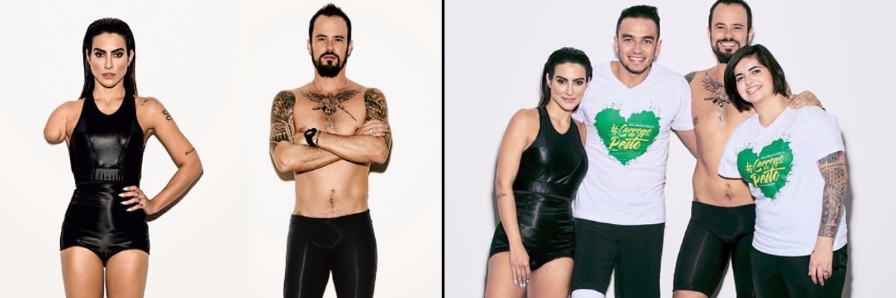 Vogue Brazil Features Models Photoshopped to Look Disabled Side by side of Vogue photo and paralympians with Vogue models
