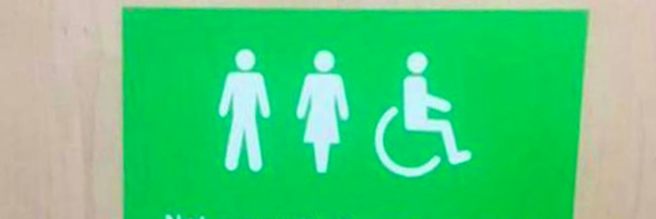 Asda Disabled Bathroom Sign Welcomes Those With 'Invisible' Illnesses Sign in Asda