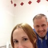man and woman in the target family restroom