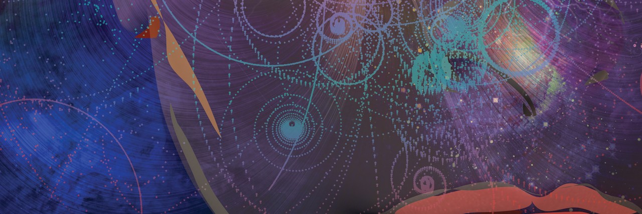 Response to Comment About Card Next to Disabled Parking Permit lower half of woman's face with multiple colors