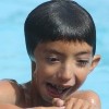 little boy in the pool