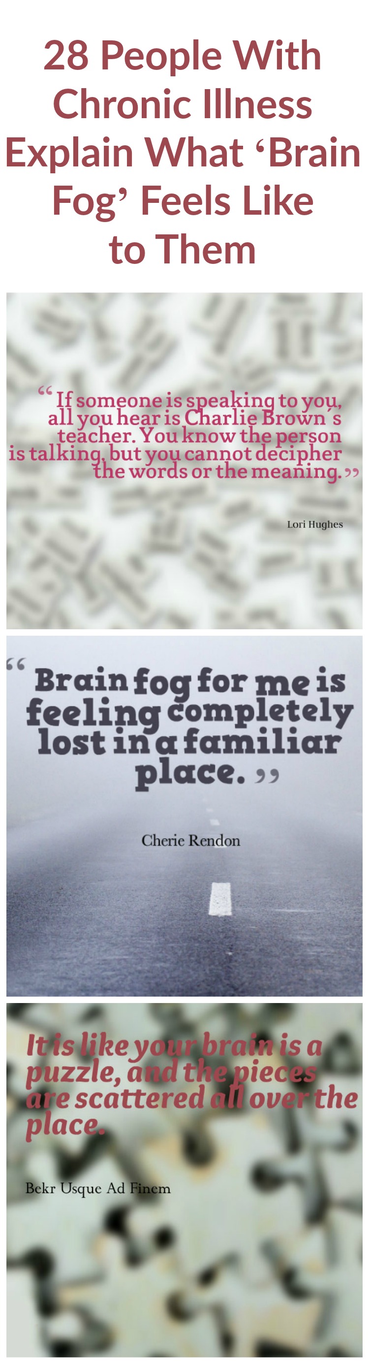 28 People With Chronic Illness Explain What ‘Brain Fog' Feels Like to Them