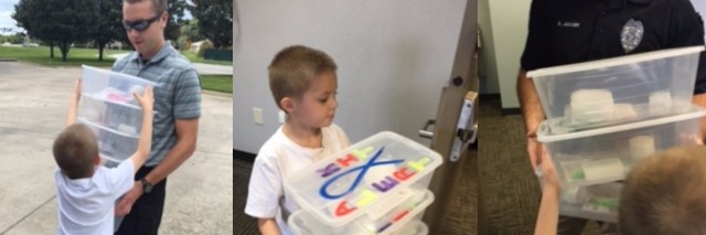 Stephanie Cooper's son with ALERT autism boxes