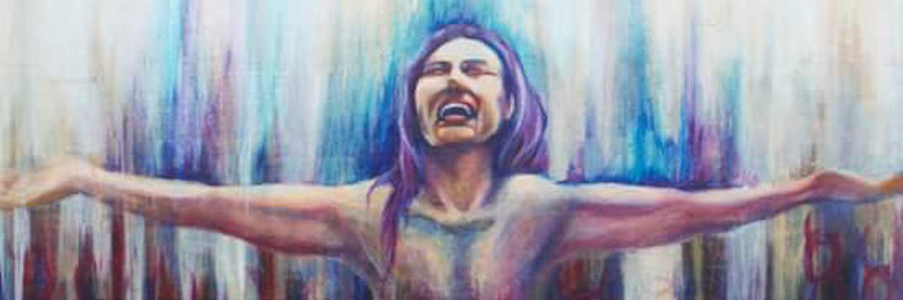 An illustration of a woman standing with her arms wide open