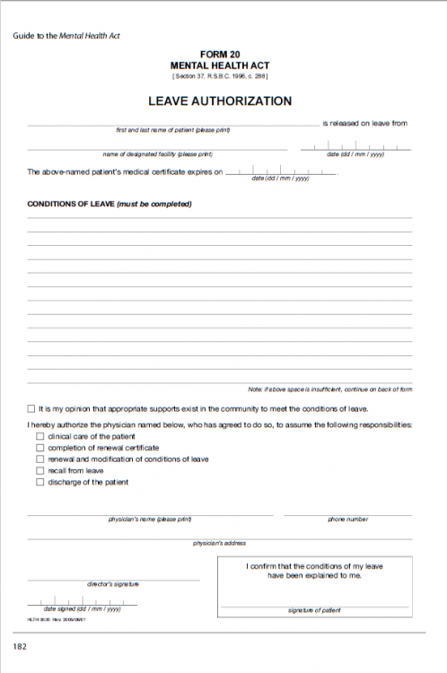 photo of a form for extended leave authorization