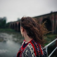 woman on a bridge