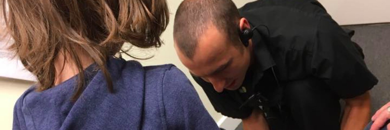 Clarks Salesperson Accommodates Boy With Autism So He Can Buy Shoes River Salter getting shoes at Clarks