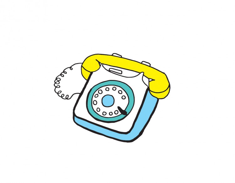 Illustration of a rotary phone