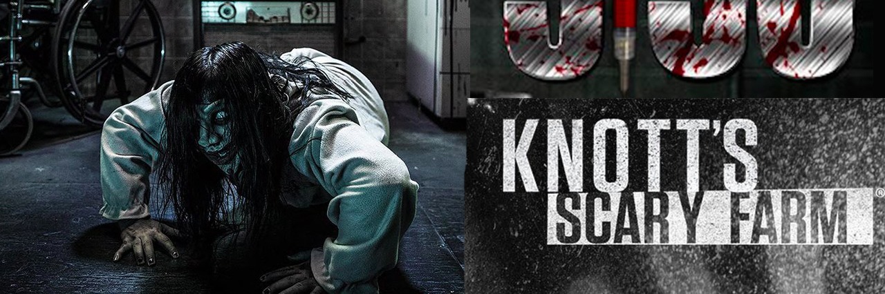 Reaction to Knotts Scary Farm: Stigma Battles Have Gone Too Far image of a "scary" patient with the Knott's Scary Farm logo