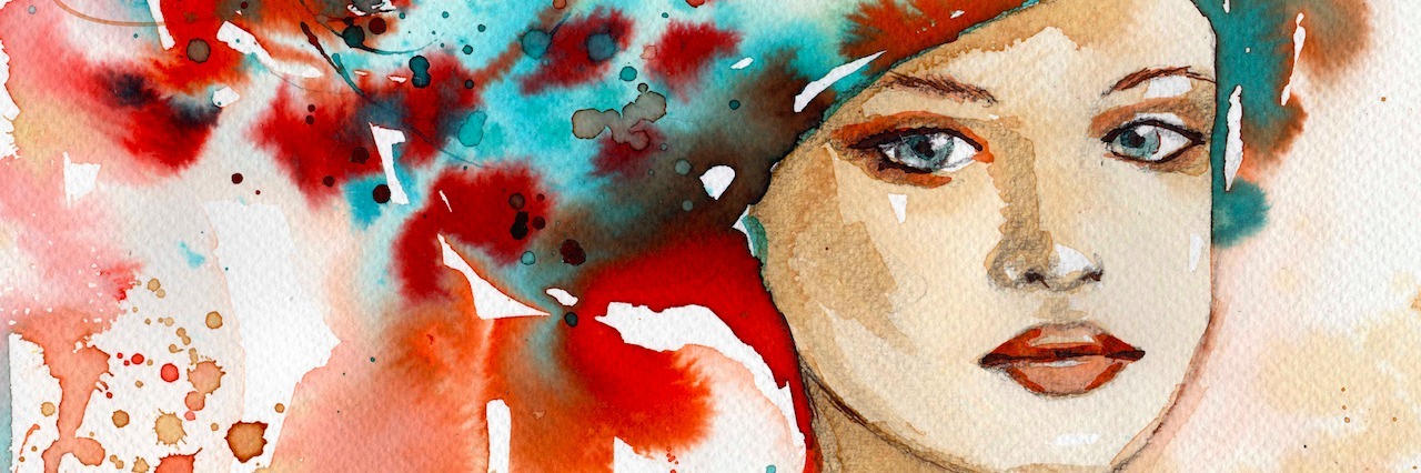 Learning to Accept the Limitations of Lyme Disease woman with red and blue floral design on head