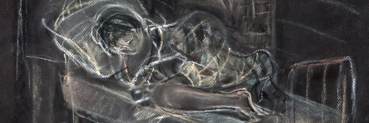 The Pressure Not to Waste Bad Days of My Illness chalk style drawing of girl on bed with cat