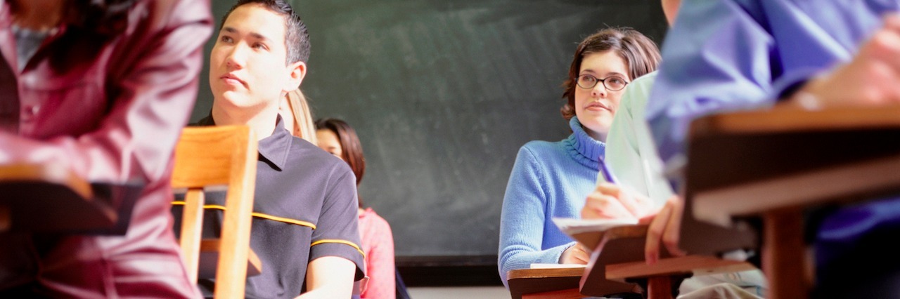Nervous for First Week of School as a Student With Anxiety student sitting in desks in class