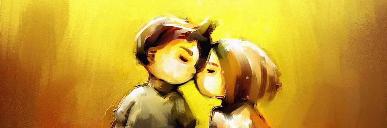 Letter to the Partner Who Doesn't Care About My Illness digital painting of young couple sitting on red heart symbol