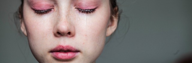 beautiful young girl crying
