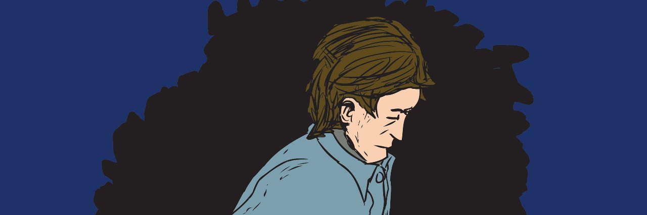 How to Help Someone in a Major Depressive Episode Freehand illustration of a depressed adult male walking alone