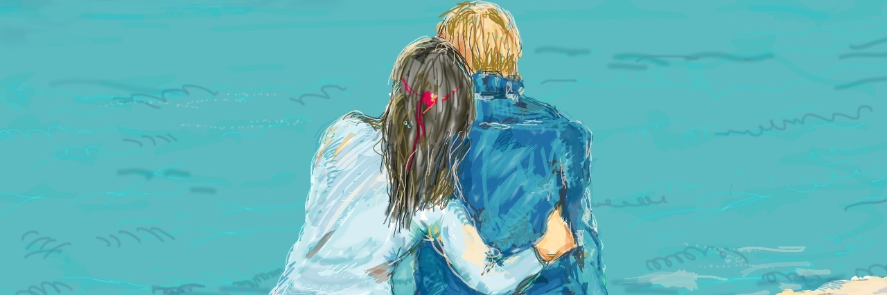 When You Feel Like You're Out of Options to Become a Parent Because of Your Rare Illness Young couple sitting together on a sea shore, hand drawn illustration about love and people relationship