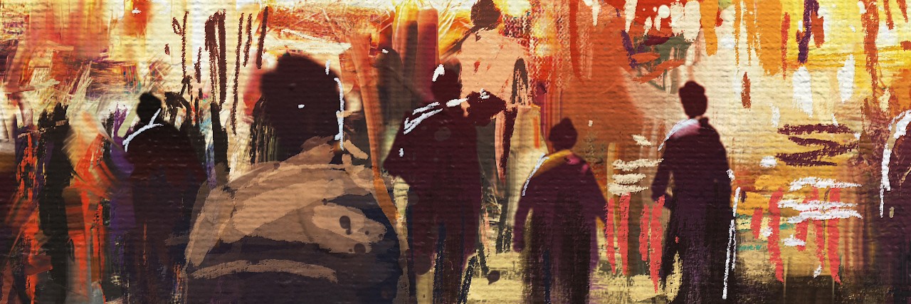 How Managing My Mental Illness Has Given Me Skills to Manage Crises Painting of outdoor market scene at night