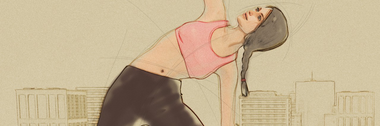 Yoga to Cope With Chronic Illness: How I'm Rediscovering Myself Yoga woman doing poses on city rooftop