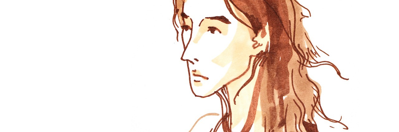 What to Do When You Want to Self-Harm sketch of a sad woman