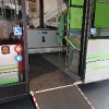 Wheelchair bus with ramp.