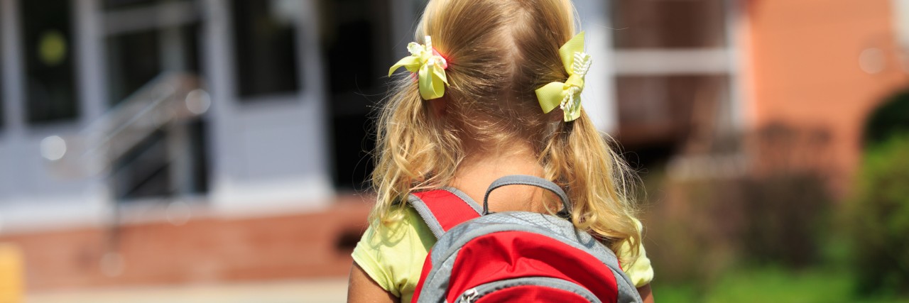 Eating Disorder Recovery: Robert Fulghum and the Kindergarten Lesson Back to school - little girl with backpack going to school or daycare