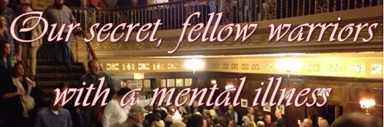 Invisible Illness: Why OCD Advocacy Is Important crowd. Text reads: Our secret, fellow warriors with a mental illness