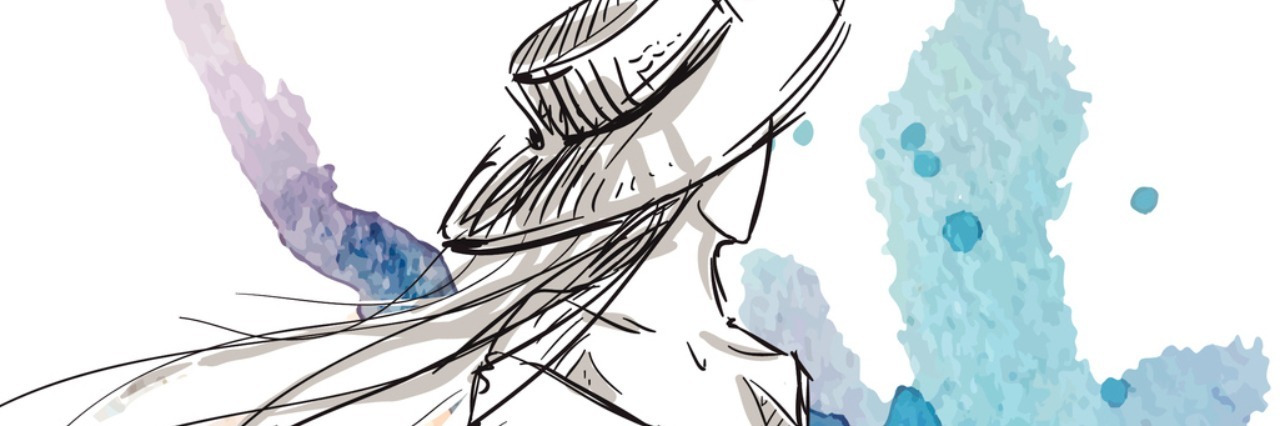 Pressure to Perform My Invisible Disability for Able-Bodied People sketch of girl wearing hat turning to look over shoulder