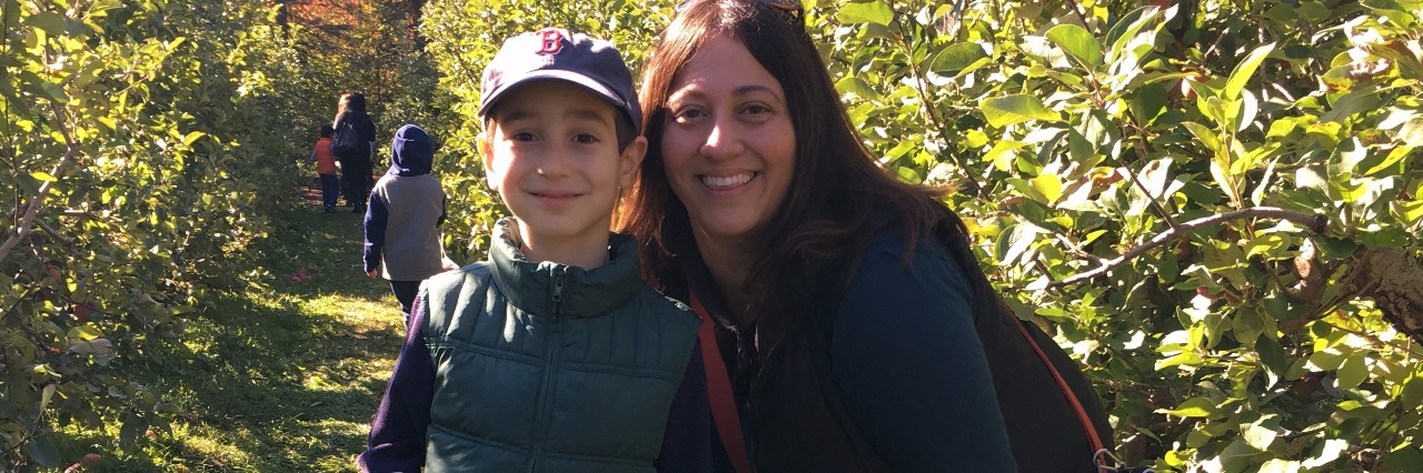 Leukemia: Mom Responds to Son Being Told 'Big Boys' Shouldn't Cry Mother and son standing on a path in a park