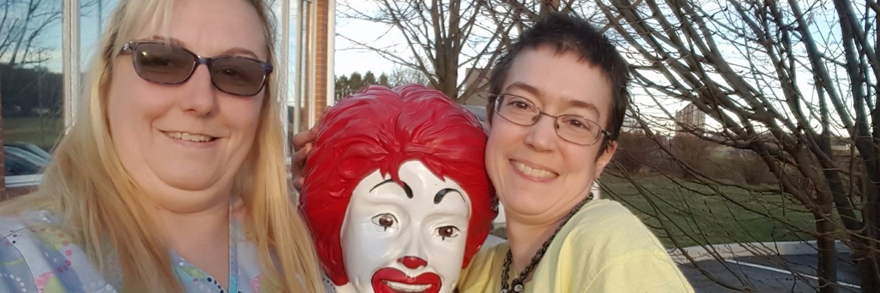 Feeling Guilty About Accepting Help for My Gastroparesis two women volunteering at RonaldbMcDonald House