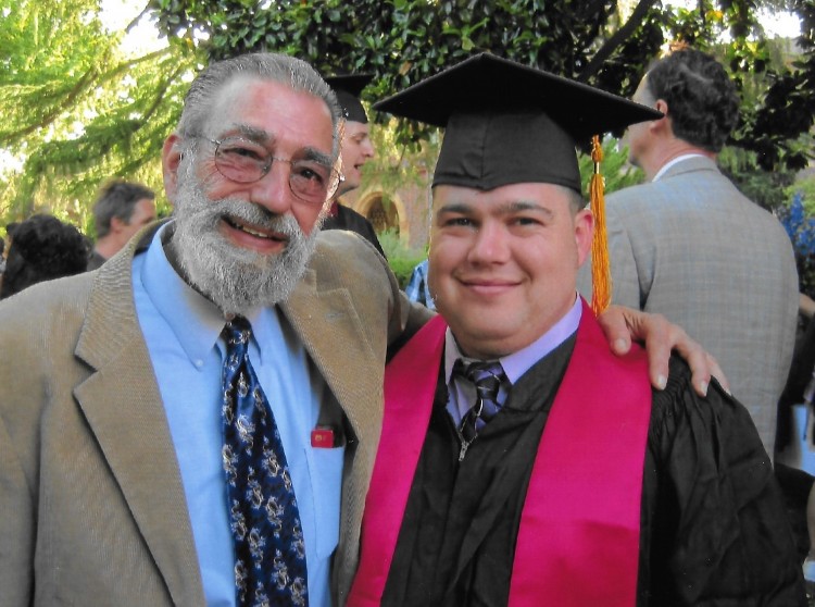 Joe with his father at his college graduation
