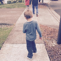 Finley walking.