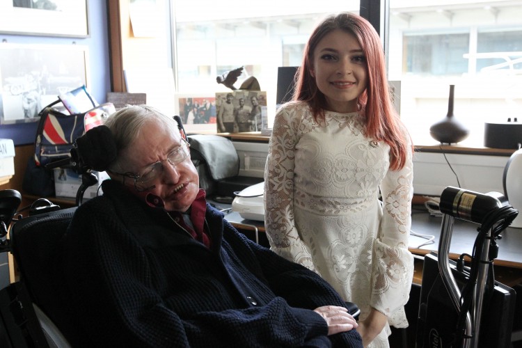 Stephen Hawking and Rebecca Dann