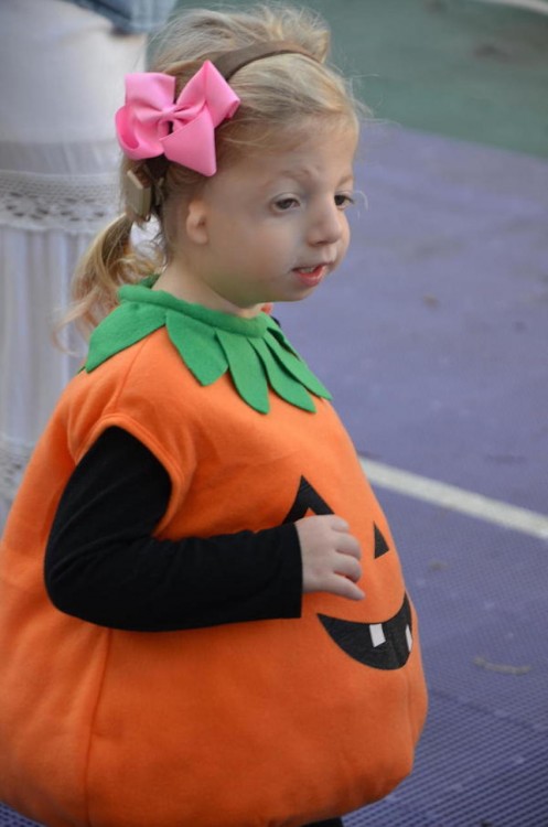 Landon in a pumpkin costume