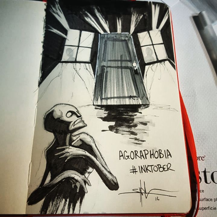 Shawn Coss Creates Creepy Drawings of Mental Illnesses for Inktober