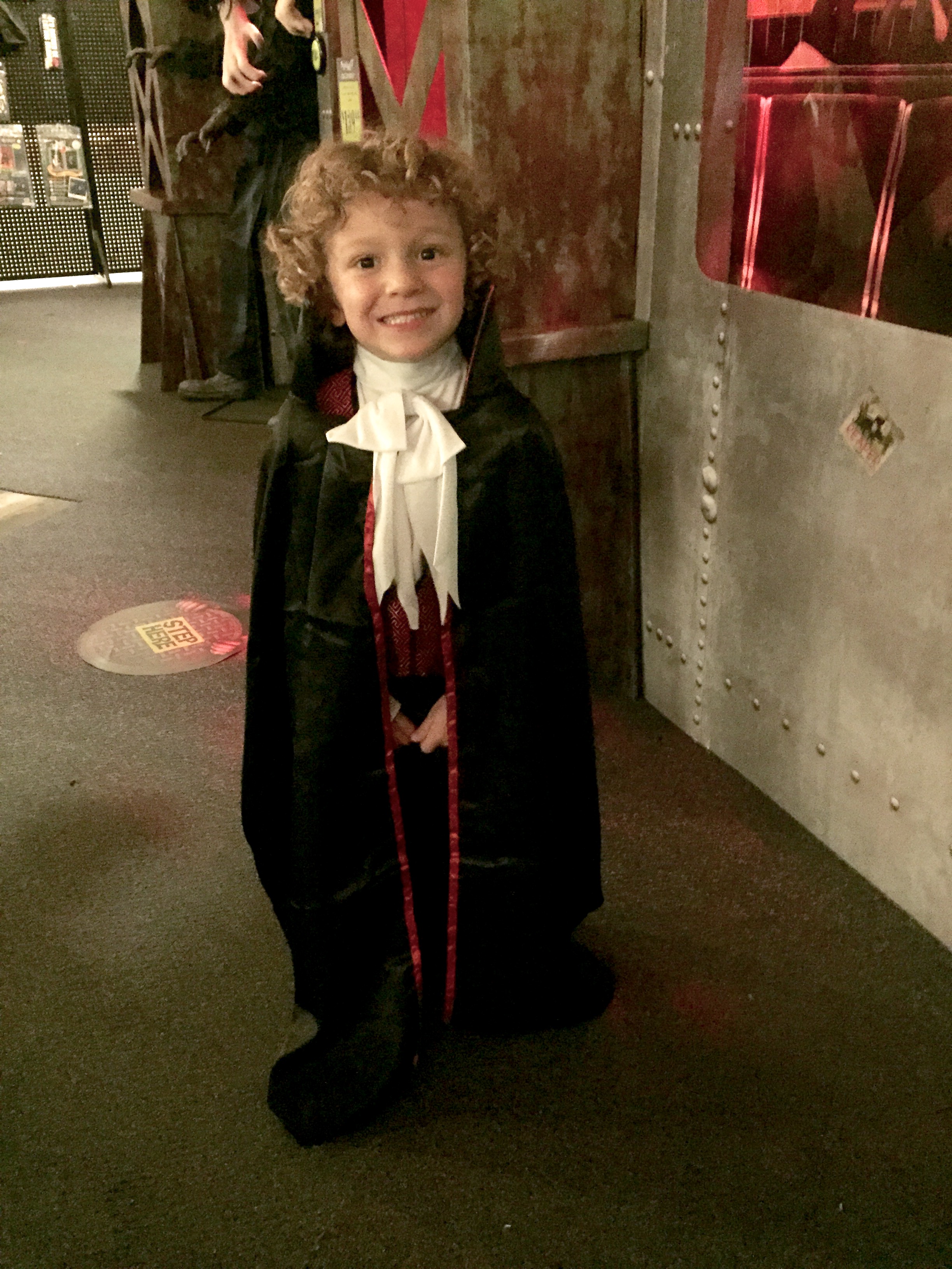 little boy dressed as dracula