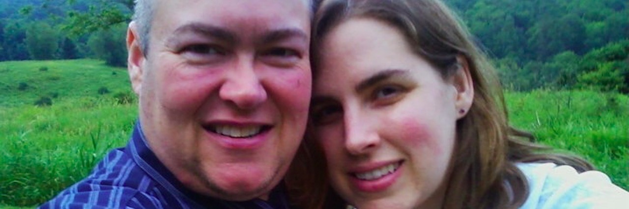 How to Tell the Person You Love About Your Rare Illness Angela's husband and Angela outside