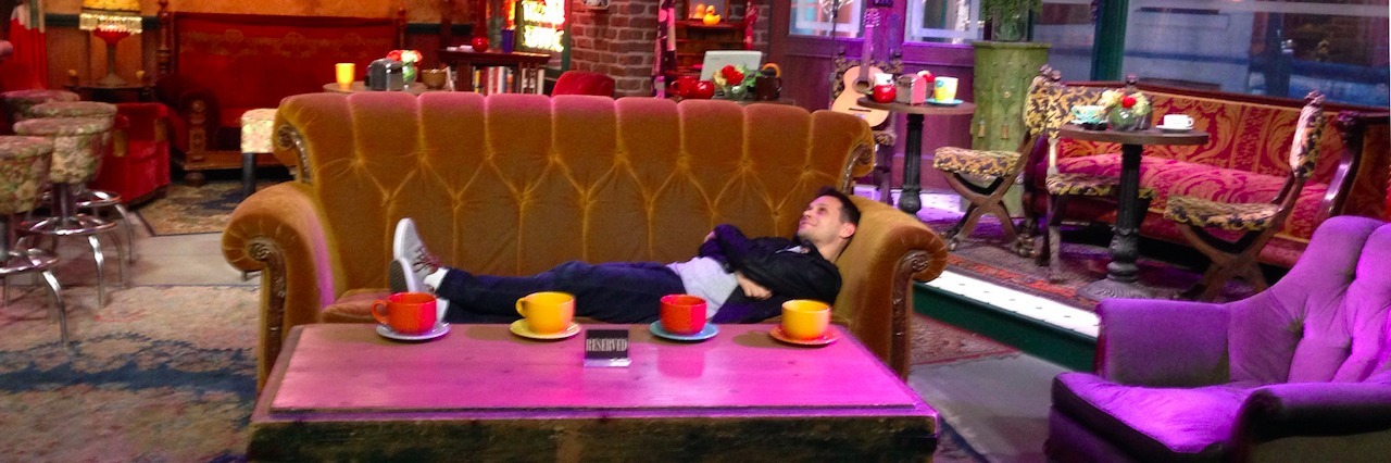 UCLA: How 'Friends' Helped Me Through Depression A man laying on a couch from the set of "Friends"