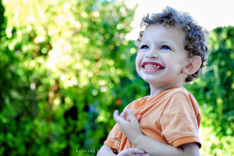 Young boy smiling