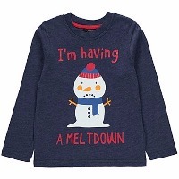 Photo of sweater that says "I'm having a meltdown" and features a snowman