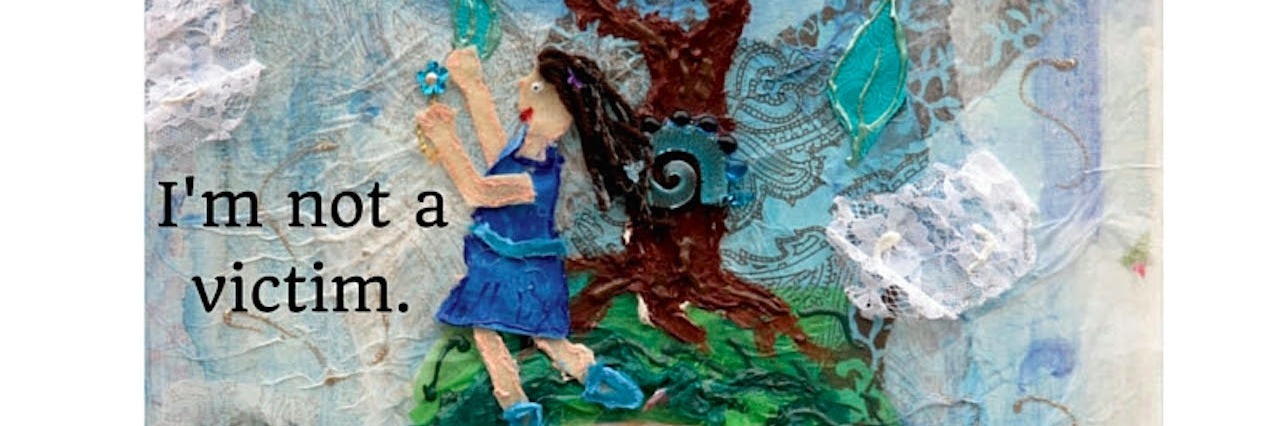 People With PTSD Are Not Weak A painting of a woman. Text reads: I'm not a victim, I'm not a survivor, I'm a warrior"
