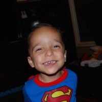 Sandra's son in his Superman shirt